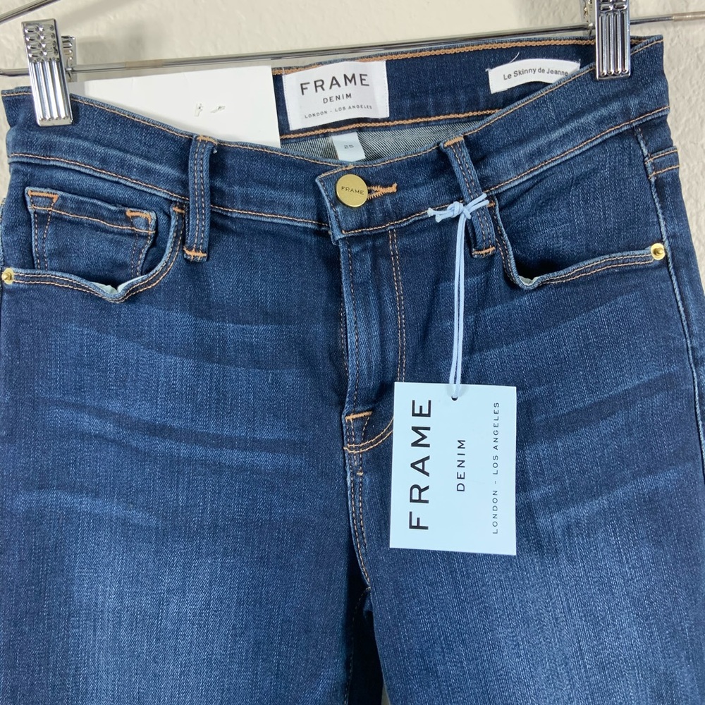 Frame Le Skinny De Jeanne Snap Away Jeans Size 25 - Picture 2 of 7